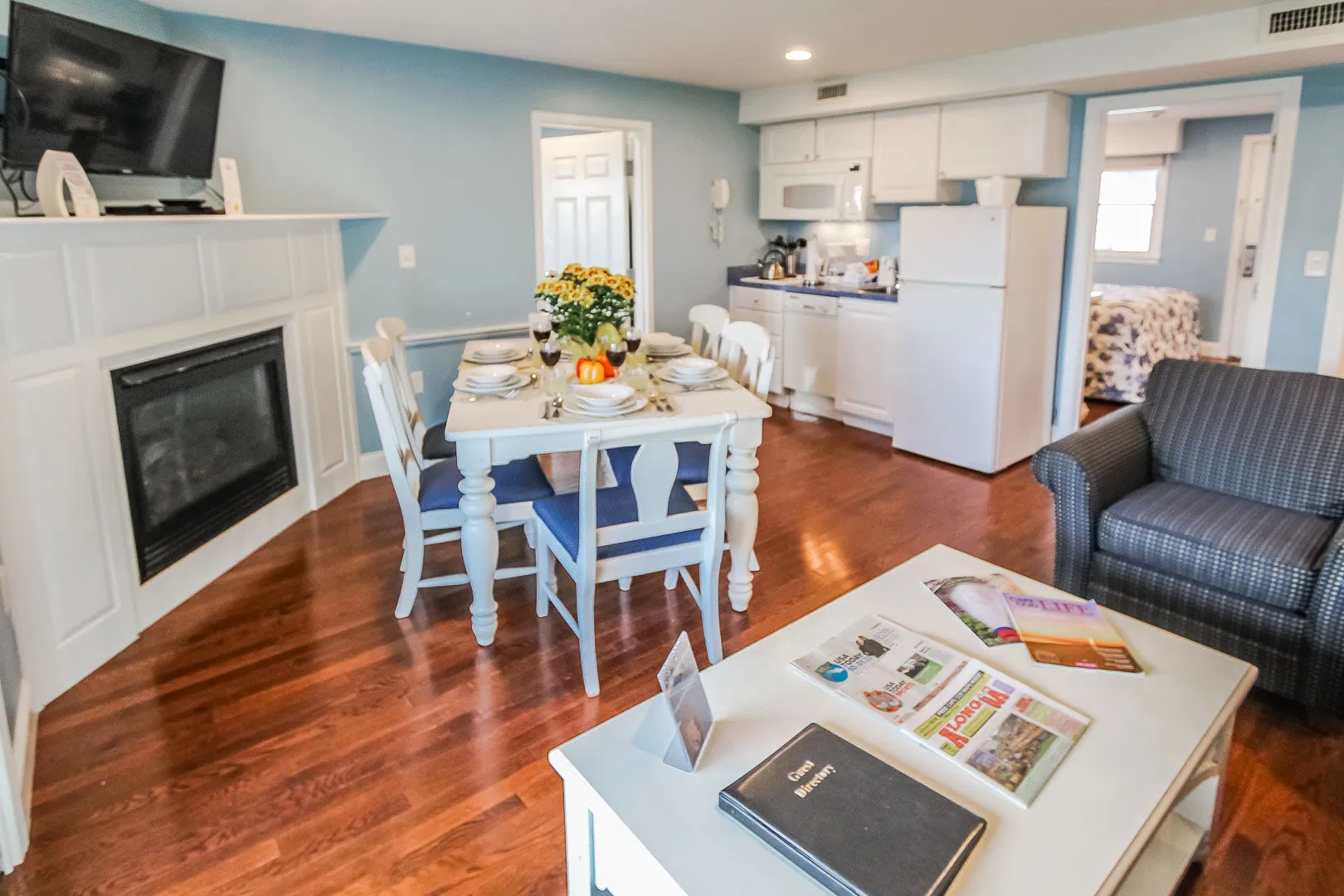 living room and kitchen