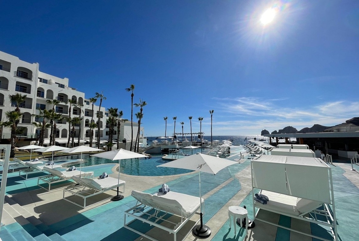 outdoor pool area