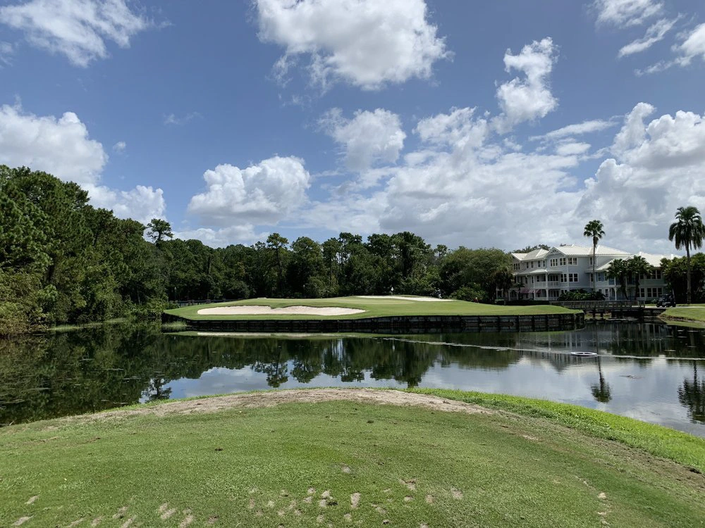 Disney's Lake Buena Vista Golf Course island green, a top choice for the best golf trips in the US.