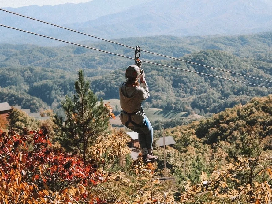 Fall Ziplining Smoky Mountains